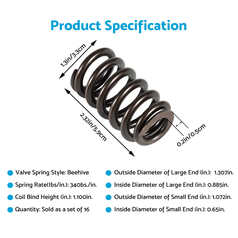 Beehive Valve Spring Kit Suitable For LS Engines Up To 0.625 Inch Lift Rated