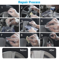 Visbella Wheel Rim Repair Kit for Kerb Scratches and Scuffs – 5x Set with Tools and Gloves