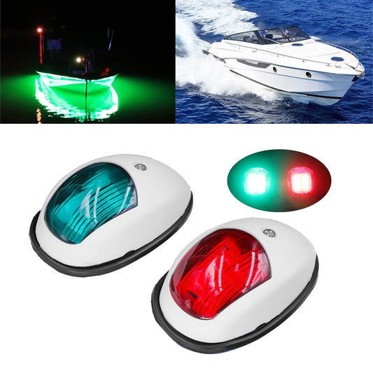 Pair Red  and  Green 8LED Navigation Lights Marine Bow Light Lamp for Boat Pontoon