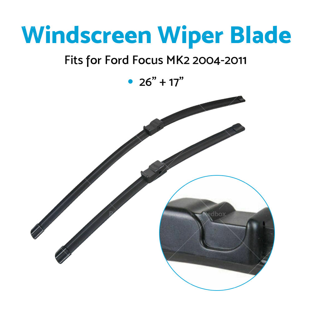 {{ Pair Front Windscreen Wiper Blades 26 inch   17 inch  Fits For Ford Focus MK2 2004-2011 }} - Buy Car Parts Online at {{ Kaka Auto Parts }}.