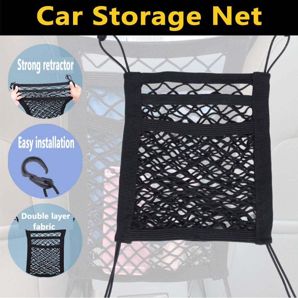 {{ 3PCS Car Truck Seat Mesh Tidy Storage Net Bag Organizer Holder Multi-Pocket }} - Buy Car Parts Online at {{ Kaka Auto Parts }}.