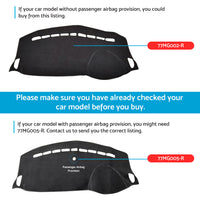 Dash Mat Suitable For MG MG3 Excite CORE Hatchback 5 Door 2018-2021 MY18 Black Non-Slip