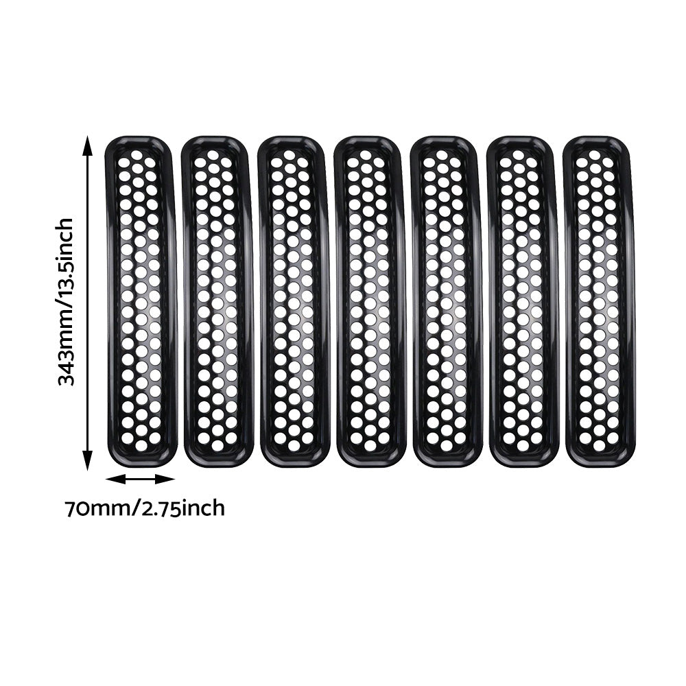 Front Mesh Grille Inserts Grill Cover Trim Suitable For Jeep Wrangler TJ 1997-2006