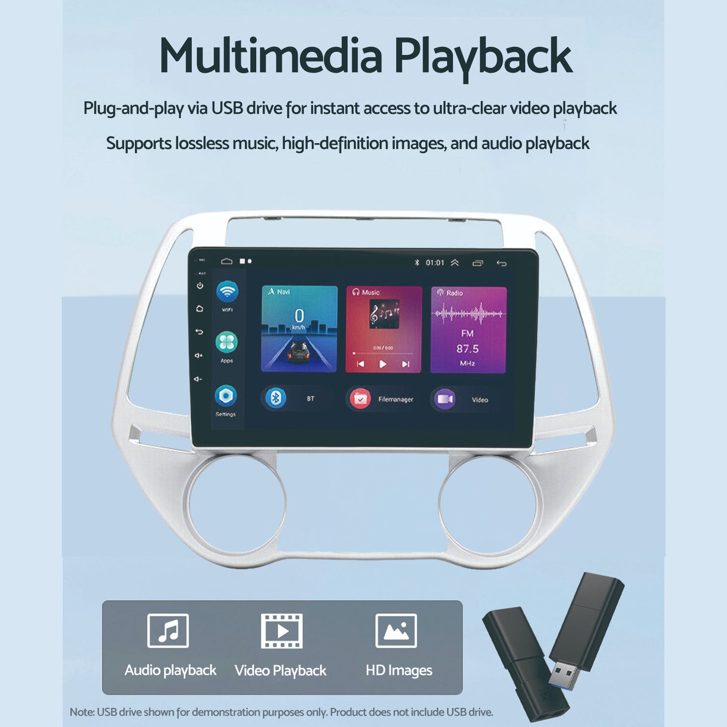 Car Radio Android 13 GPS BT Apple CarPlay Suitable For Hyundai i20 2012-2015