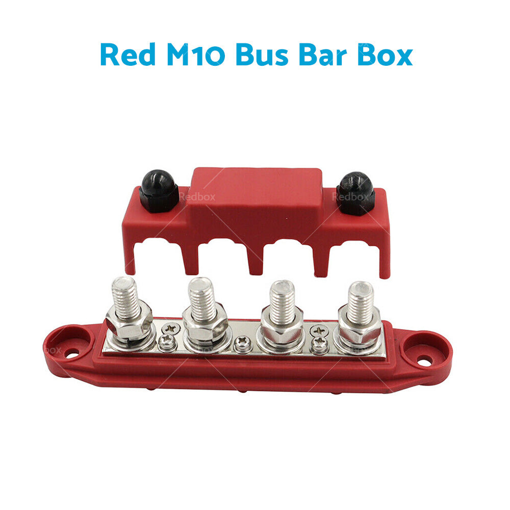 {{ 1x M8 or M10 DC 48V Studs Bus Bar Power Distribution Box Terminal Block Red or Black }} - Buy Car Parts Online at {{ Kaka Auto Parts }}.