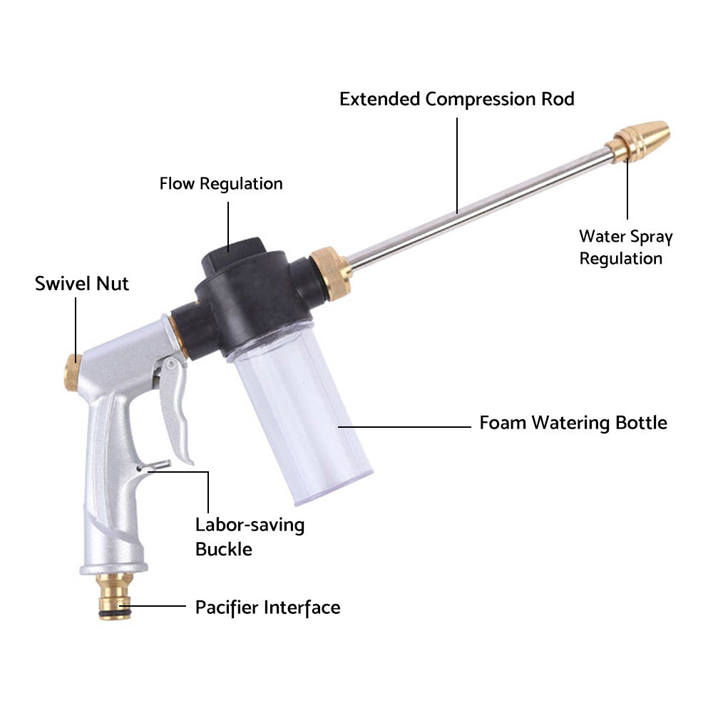 {{ Garden Hose Nozzle Long Pole Foam Water Bottle 360隆茫 Rotating Car Wash Gardening }} - Buy Car Parts Online at {{ Kaka Auto Parts }}.