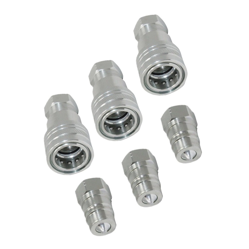 3 Sets 1 or 2 Inch BSP Hydraulic ISO Poppet Quick Release Couplings Suitable For Tractor