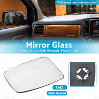 {{ Left Mirror Glass Suitable for Renault Master X62 2010-2019 Heated Convex Base }} - Buy Car Parts Online at {{ Kaka Auto Parts }}.
