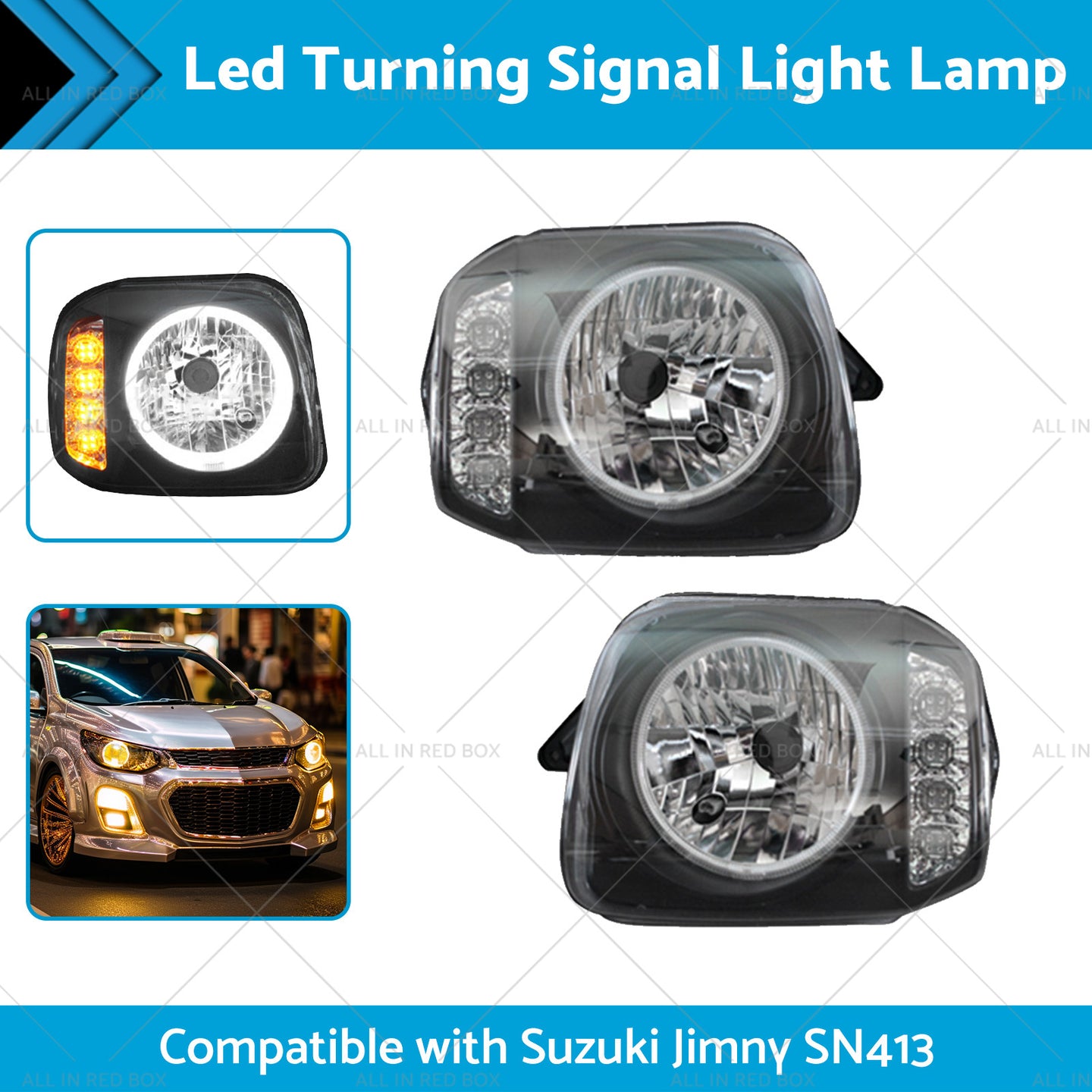 {{ Led Turning Signal Light Lamps  Angel Eyes  Suitablefor Suzuki Jimny SN413 98-17 }} - Buy Car Parts Online at {{ Kaka Auto Parts }}.