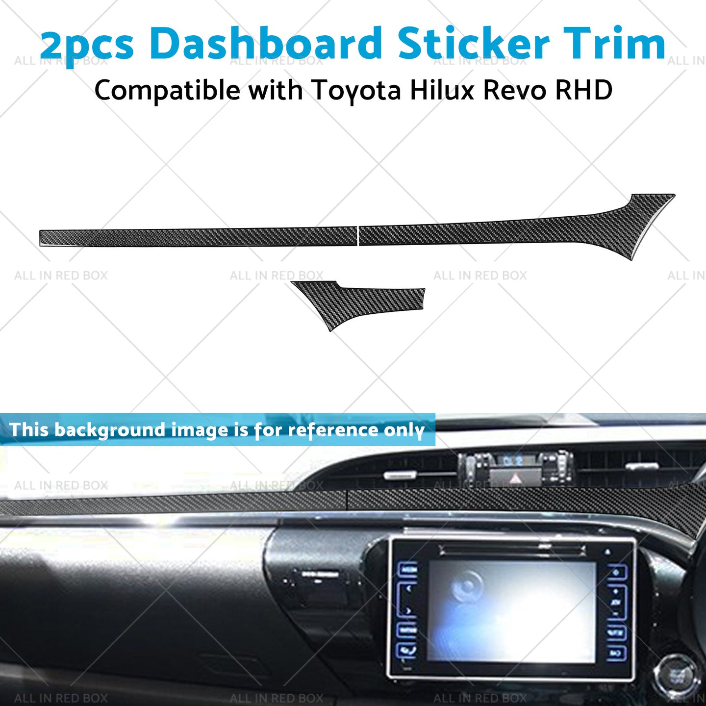 {{ Carbon Fiber Dashboard Sticker Trim Suitable For Toyota Hilux Revo 2015-2023 RHD }} - Buy Car Parts Online at {{ Kaka Auto Parts }}.