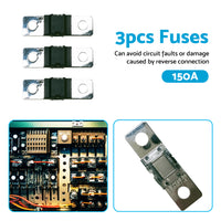 {{ 3PCS 150 AMP Mega Fuse Heavy Duty Dual Battery Mining System High Current 150A }} - Buy Car Parts Online at {{ Kaka Auto Parts }}.