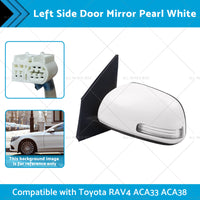 {{ Pearl White Mirror Left Side Door Suitable for Toyota RAV4 ACA33 ACA38 2008-2012 }} - Buy Car Parts Online at {{ Kaka Auto Parts }}.