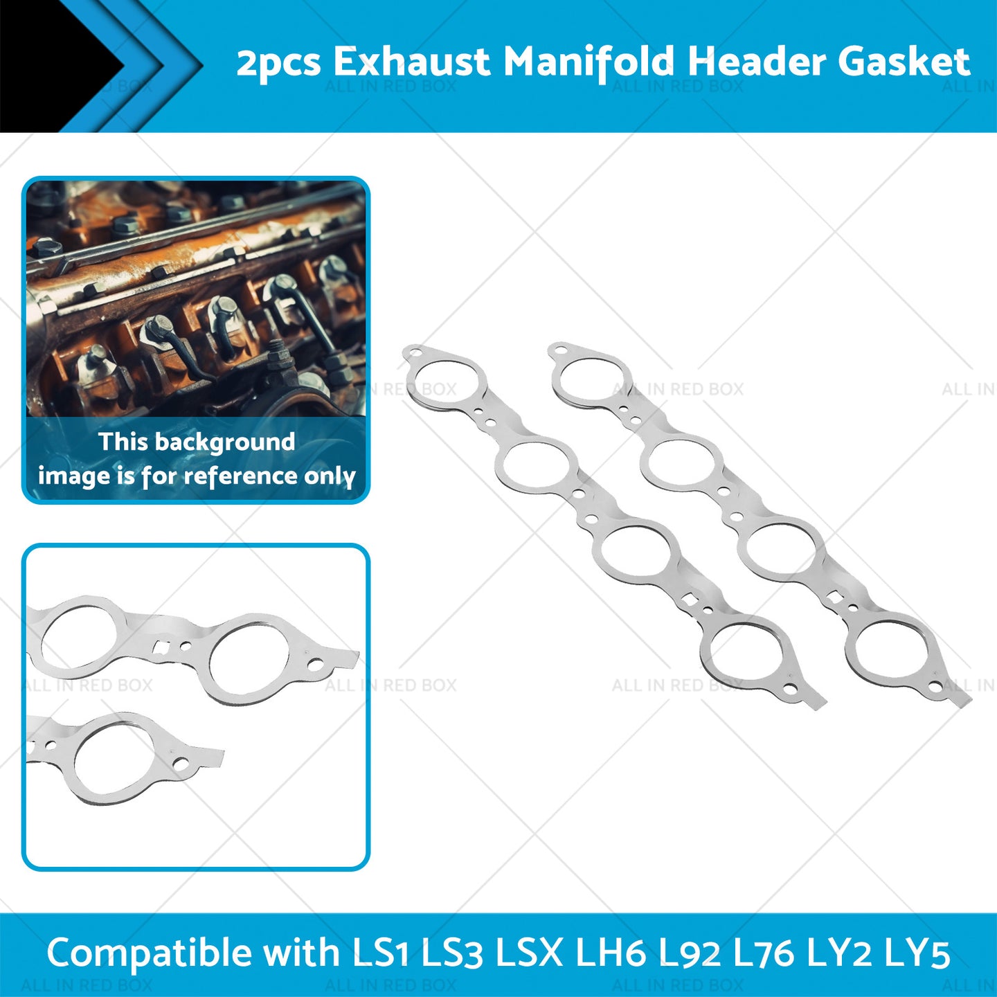 {{ 2PCS Exhaust Manifold Gasket Multi-Layer Steel Header Suitable For LS1 LS3 LSX }} - Buy Car Parts Online at {{ Kaka Auto Parts }}.