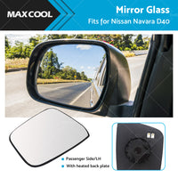 {{ Left Side Mirror Glass w or  Heated Back Plate Suitable for Nissan Navara D40 05-15 }} - Buy Car Parts Online at {{ Kaka Auto Parts }}.