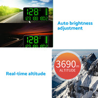 GPS Head Up Display Speedometer Odometer Digital Speed MPH with Over Speeding Alarm