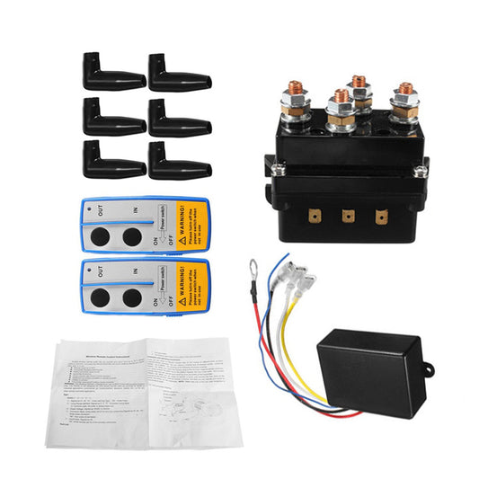 500A 12V Heavy Duty Electric Contactor Winch Solenoid Suitable For 4x4 Recovery with Twin Wireless Remote