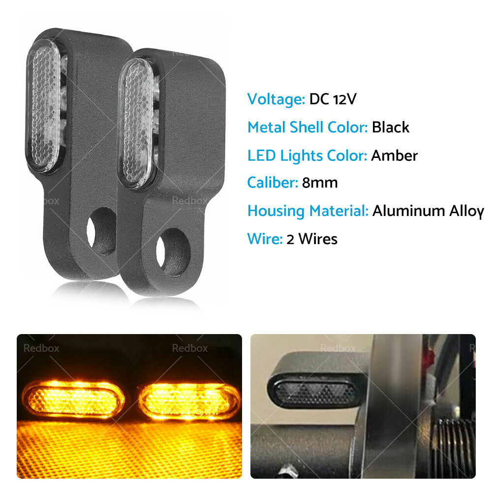{{ 2X Mini LED Motorcycle Turn Signal Indicator Amber Blinker Light Lamp Black 3LED }} - Buy Car Parts Online at {{ Kaka Auto Parts }}.