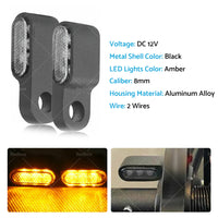 {{ 2X Mini LED Motorcycle Turn Signal Indicator Amber Blinker Light Lamp Black 3LED }} - Buy Car Parts Online at {{ Kaka Auto Parts }}.
