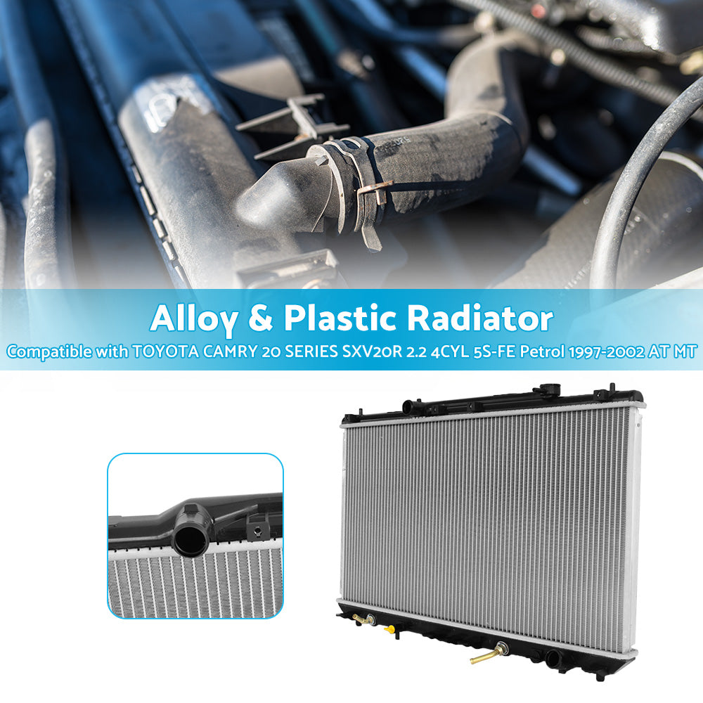 {{ Radiator Suitable For Toyota Camry 20 Series SXV20R 2.2 4CYL Petrol MT AT 97-02 }} - Buy Car Parts Online at {{ Kaka Auto Parts }}.