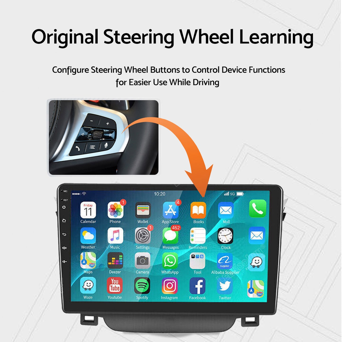 In-Dash Units 9" Touch Screen Stereo CarPlay Suitable For Toyota Corolla 2009-13