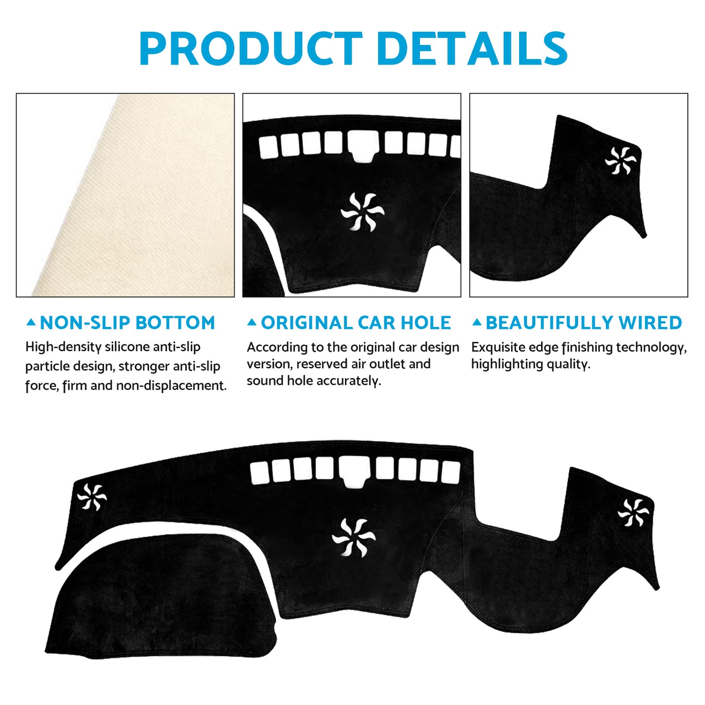 {{ Non-Slip Dash Mat Dashboard Cover Suitable For Hyundai SantaFe Santa Fe 18-23 }} - Buy Car Parts Online at {{ Kaka Auto Parts }}.