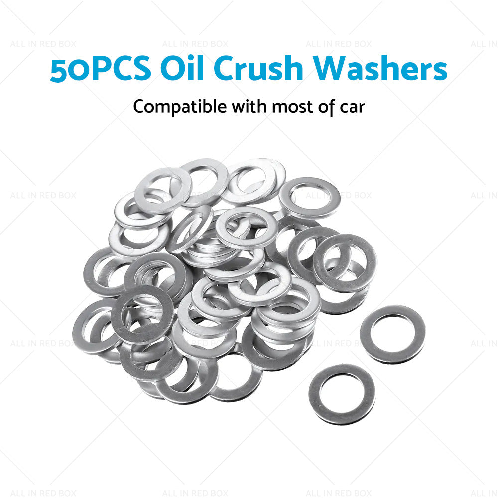 {{ 50PCS Car Engine Oil Crush Washers Drain Plug Gaskets ID 14mm , OD 22mm Aluminum }} - Buy Car Parts Online at {{ Kaka Auto Parts }}.