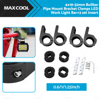 {{ 4x19-32mm 1. 2inch Bullbar Pipe Mount Bracket Clamps LED Work Light Bar3 set Insert }} - Buy Car Parts Online at {{ Kaka Auto Parts }}.