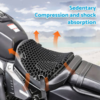 1x Motorcycle Comfort Gel Seat Cushion Suitable For Pressure Relief With or Without Sleeve