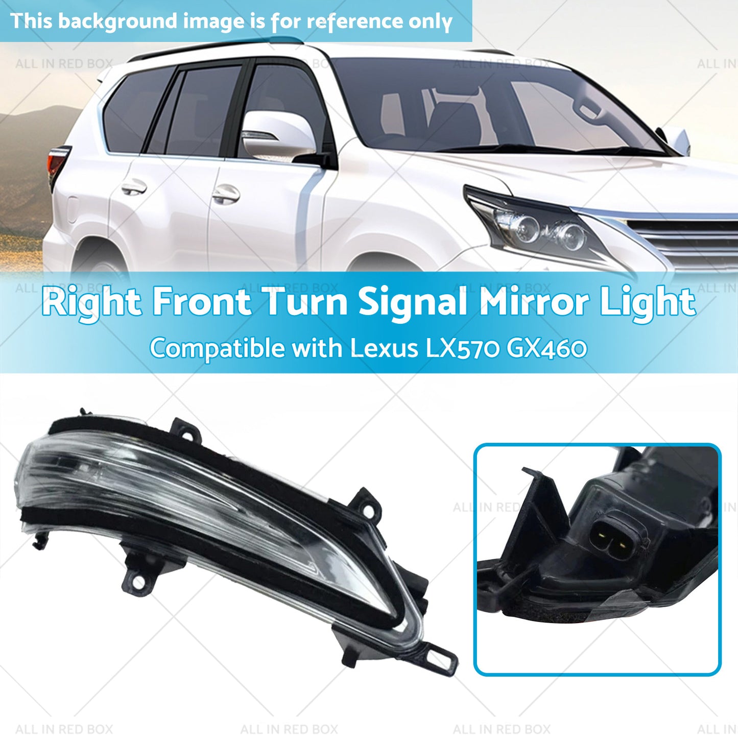 {{ Right Front Turn Signal Mirror Light Suitable for Lexus 13-20 GX460 LX570 }} - Buy Car Parts Online at {{ Kaka Auto Parts }}.