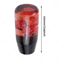 {{ 10CM Clear Red Real Flowers Manual Gear Stick Shift Knob Lever Shifter }} - Buy Car Parts Online at {{ Kaka Auto Parts }}.