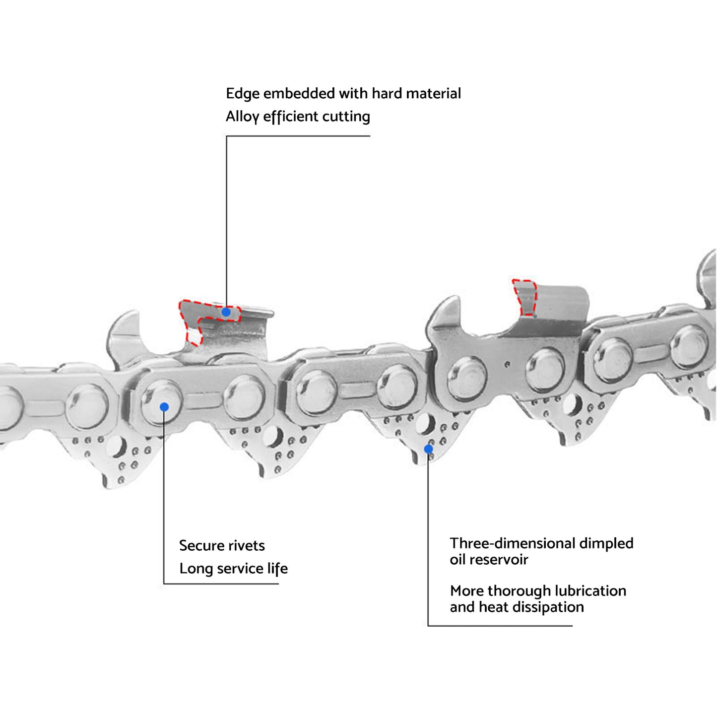 Tungsten Carbide Chainsaw Chain Suitable for Stihl MS 230 .325 .063 62DL 16 inch