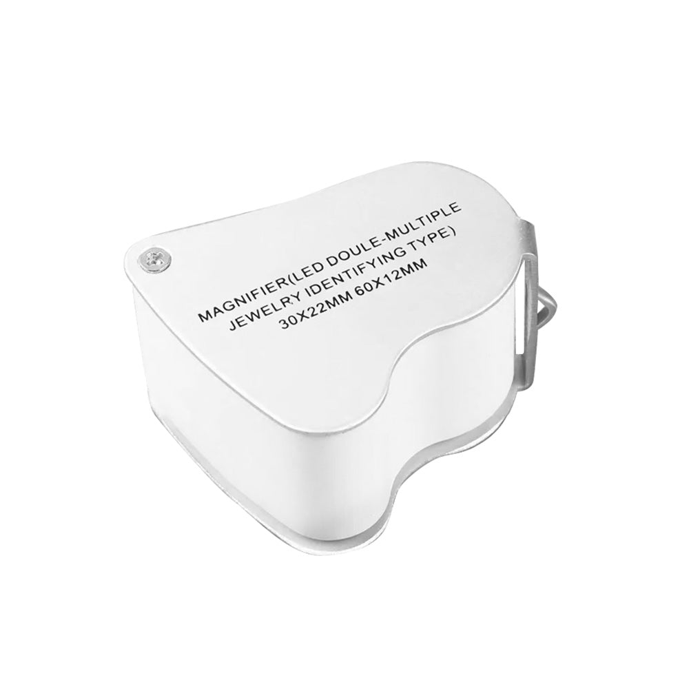 Jewelry Loupe Magnifier 30X 60X With LED Light 2 Lens Illuminated Jewelers Eye Loupe