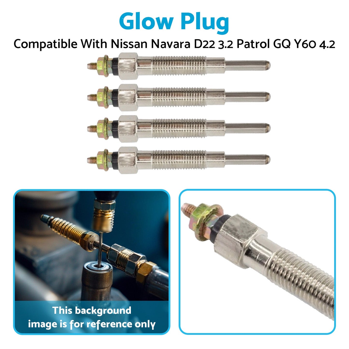 Glow Plug 4x Suitable For Nissan Patrol GQ Y60 4.2 Diesel TD42 1988-1997 1855G-NI025