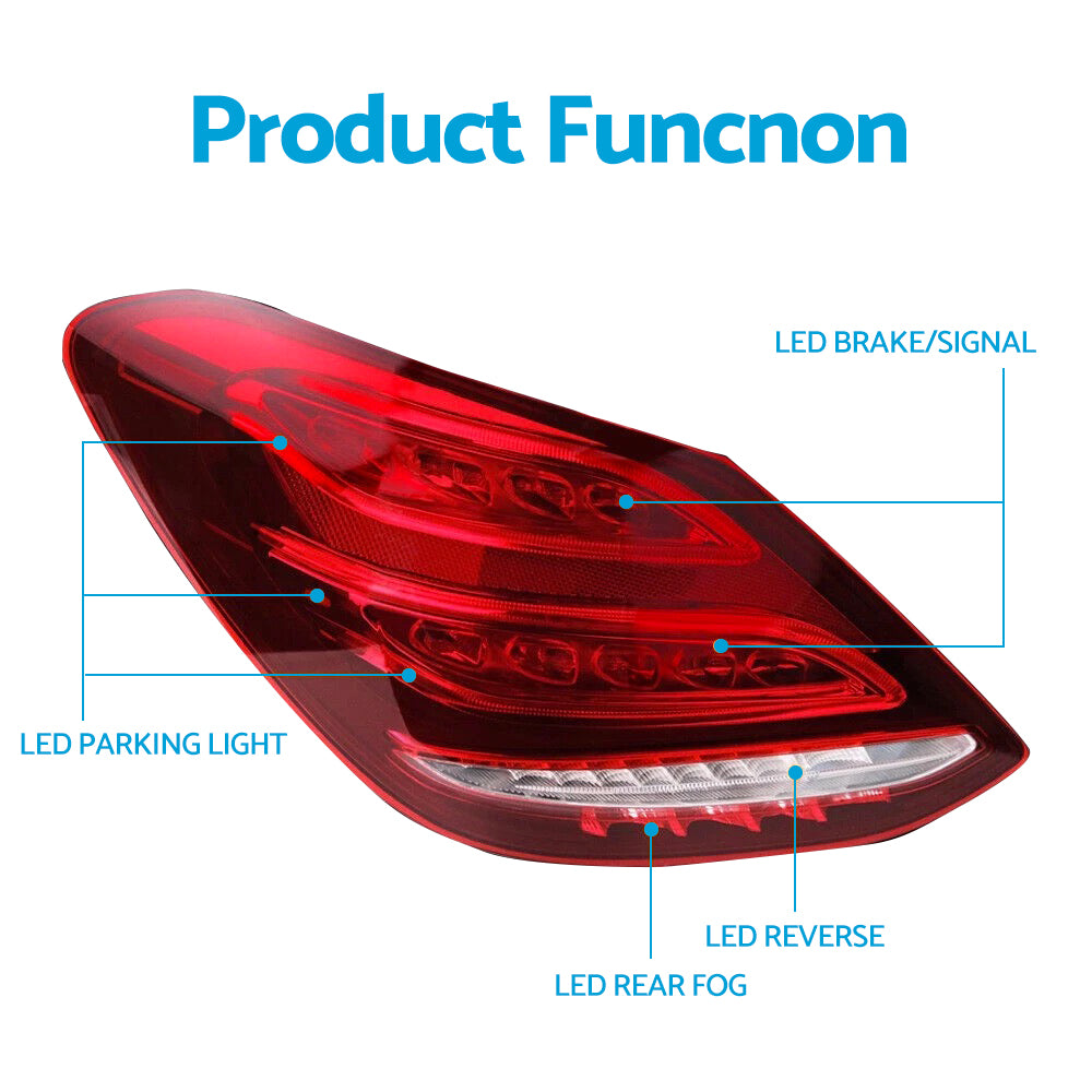 LED Rear Tail Light Pair Suitable for Mercedes C-Class W205 2014–2018 Models