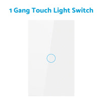 1Piece 1/2/3 Gang Touch Wall Light Switch LED 1 Way Touch Glass Switch