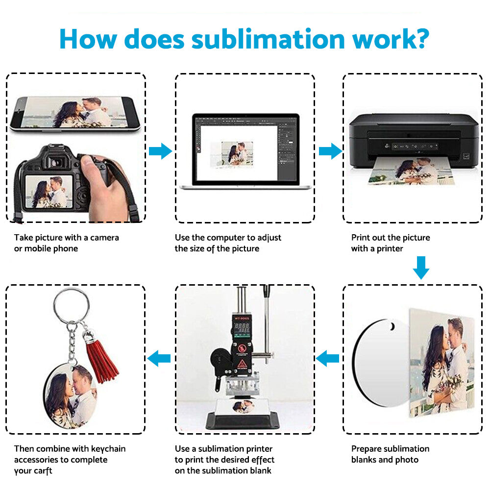 Bulk Keychain Ornament Set 150PCS Sublimation Blank Keychains Suitable For Crafts & Jewelry