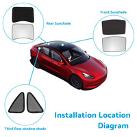 Front & Rear Sunroof Sun Shades Roof Protection Film Suitable For Tesla Model 3 2017-2021