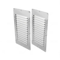 2 x Stainless Steel Rectangular 14 Louvre Air Vent, Caravan, Boat, Wall Eave