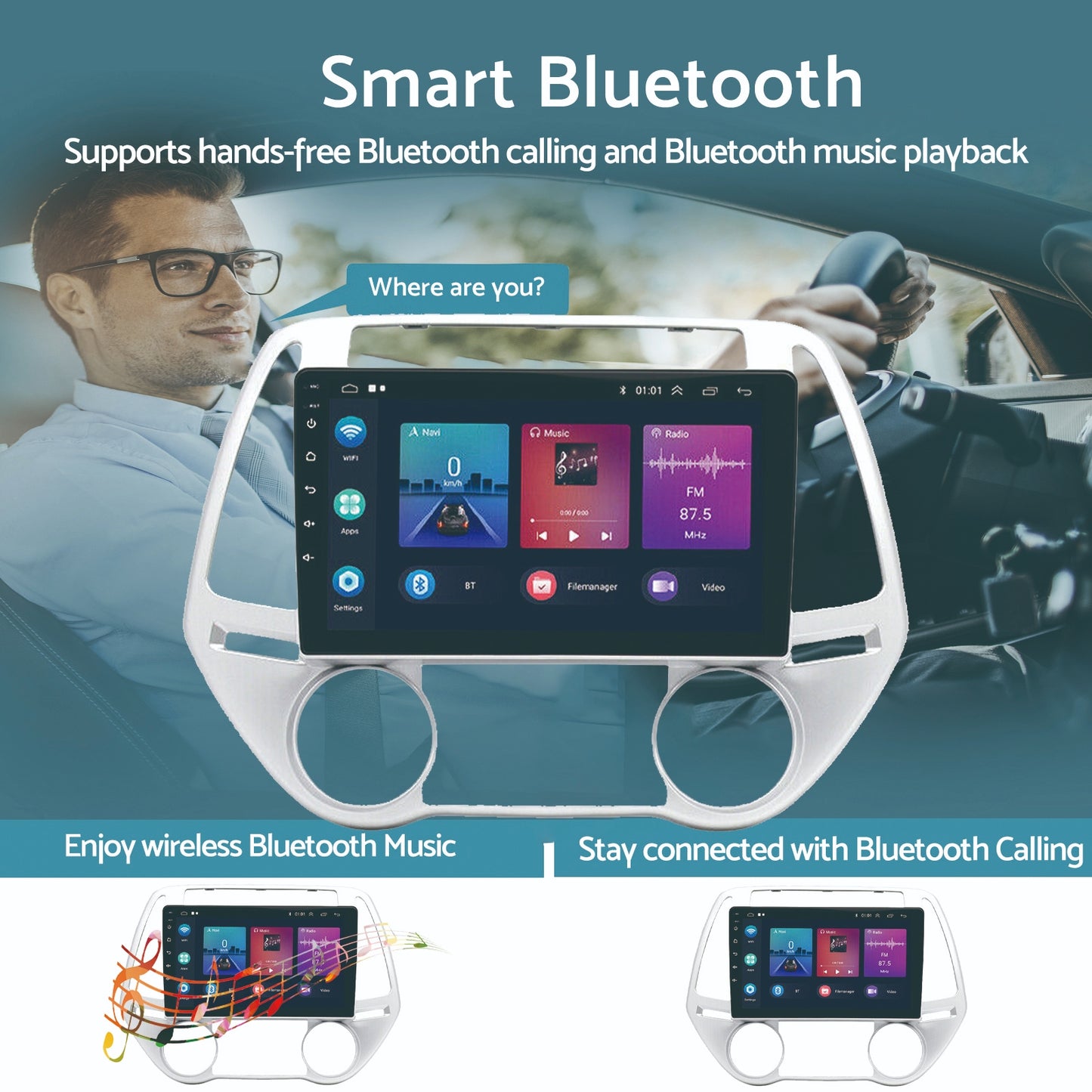 Car Radio Android 13 GPS BT Apple CarPlay Suitable For Hyundai i20 2012-2015
