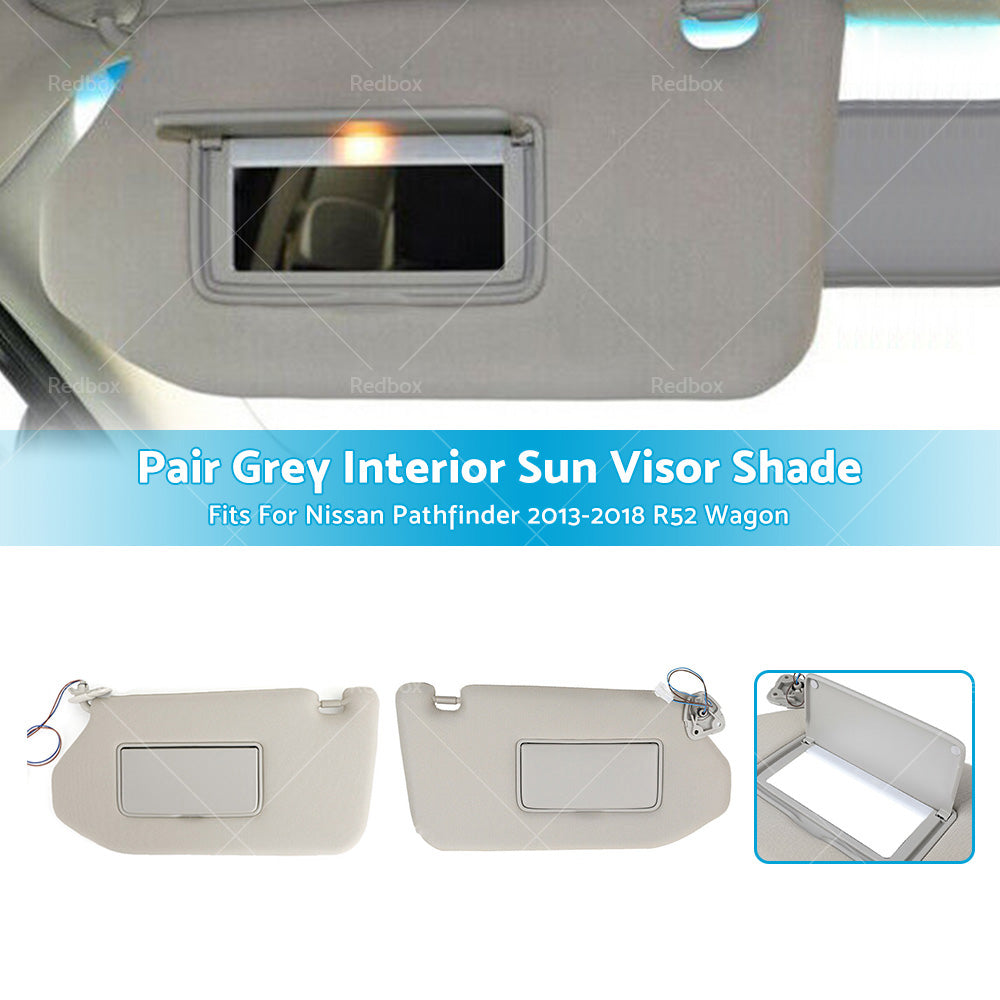 {{ RH  LH Interior Sun Visor Shade Grey Fits For Nissan Pathfinder 13-18 R52 Wagon }} - Buy Car Parts Online at {{ Kaka Auto Parts }}.