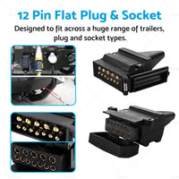 {{ Pair 12 Pin Plug and Socket Connectors Suitable For Trailer Camper Caravan 4WD }} - Buy Car Parts Online at {{ Kaka Auto Parts }}.