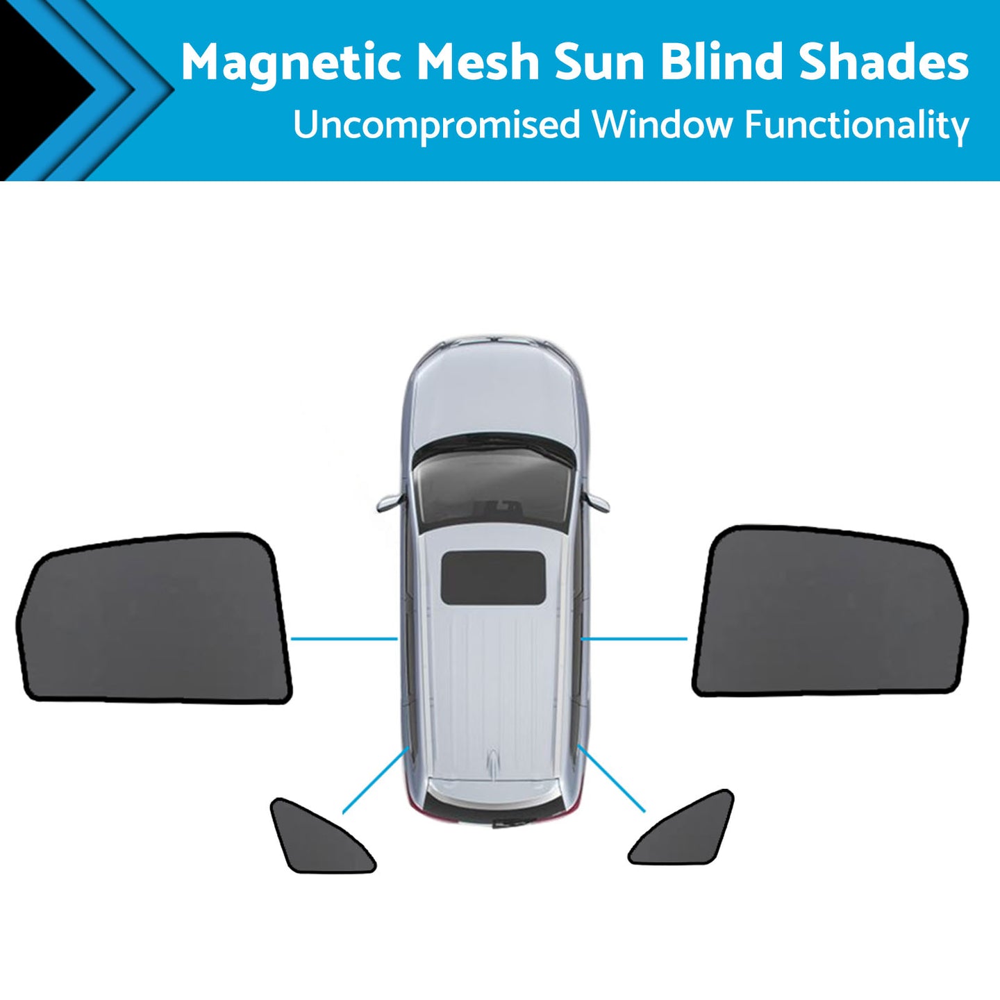 {{ Magnetic Mesh Sun Blind Shades Suitable for Audi Q5 8R 2009–2016 On Front Rear }} - Buy Car Parts Online at {{ Kaka Auto Parts }}.