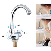 For RV Motorhome Faucet Single Cold Water Tap 360 Degree Rotation 1 or 2in Mounting