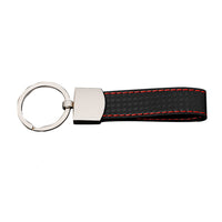 1x Black Key Ring Keychain With Metal & PU Leather Suitable For Universal Use