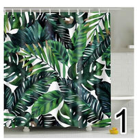 {{ Bathroom Fabric Shower Curtain 12 Hook Set Water Resistant Tropical Plants Panel }} - Buy Car Parts Online at {{ Kaka Auto Parts }}.