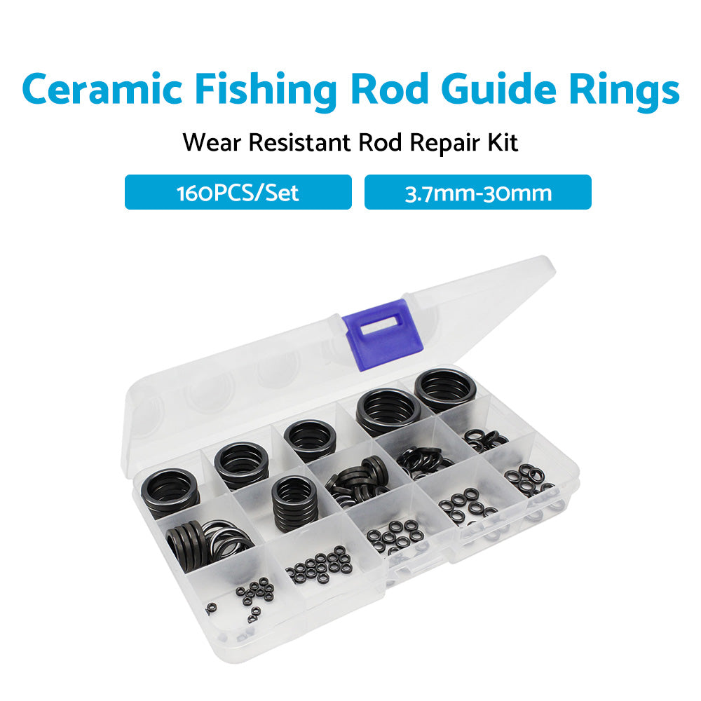 {{ 160Pcs 3. 7mm-30mm Ceramic Fishing Rod Guide Rings Wear Resistant Rod Repair Kit }} - Buy Car Parts Online at {{ Kaka Auto Parts }}.