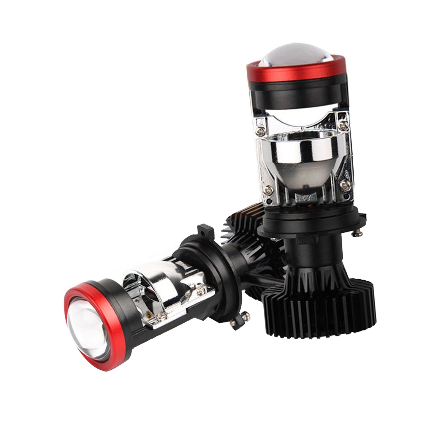 2x H4 Y7D Bi-LED Mini Lens Car Headlight Lamps 6000K Suitable For Universal Vehicles