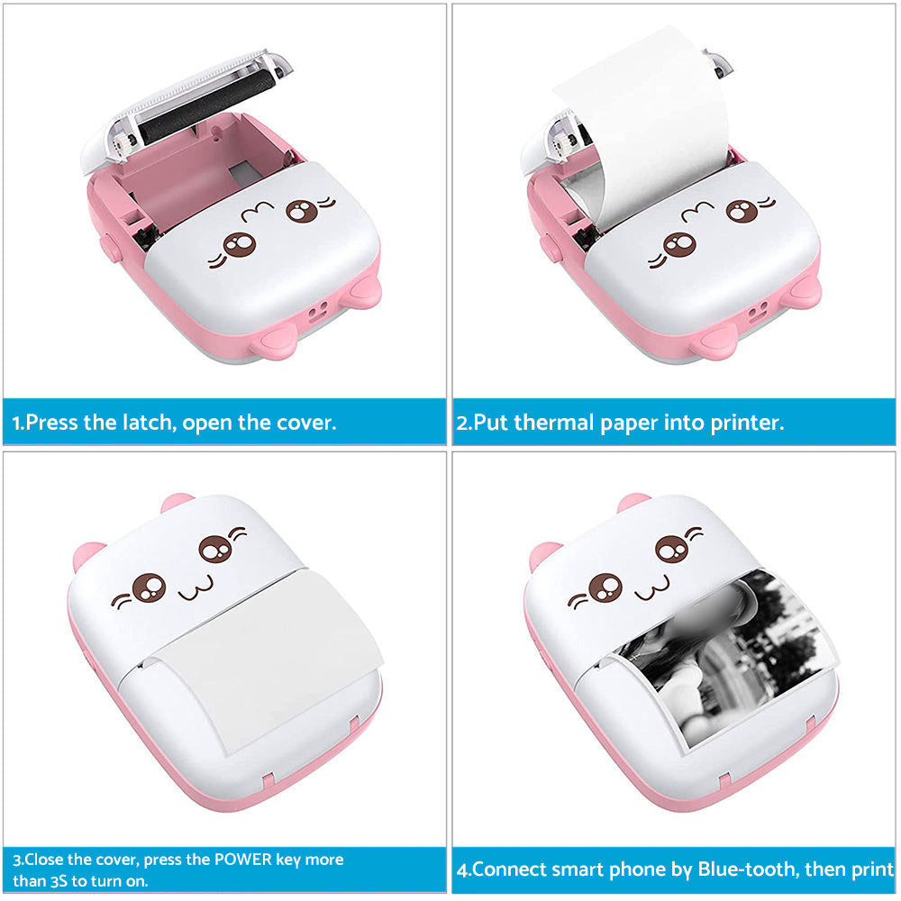 Pocket Thermal Printer Mini Bluetooth Label & Photo Printing Machine Suitable For Mobile Phone