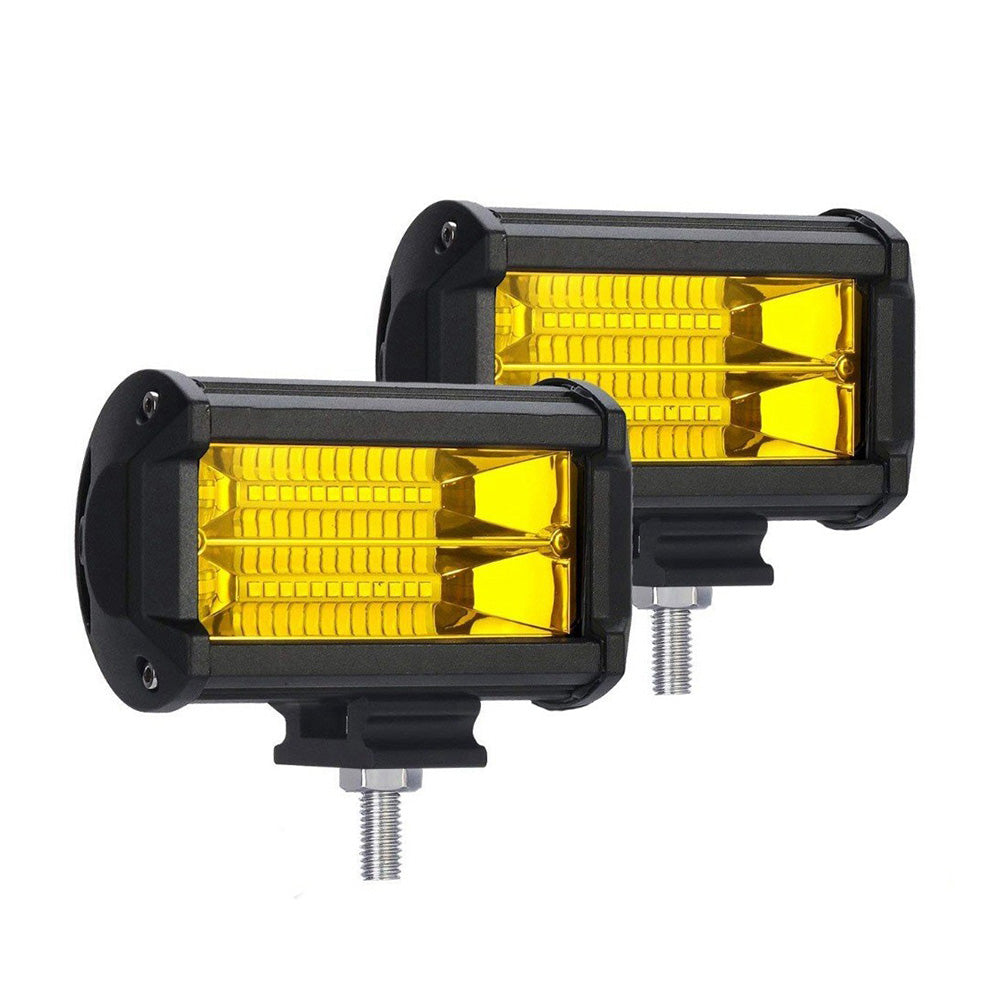{{ 2x 5inch Flood LED Light Bar Offroad Work Driving Fog Lamp Yellow Cree Spread }} - Buy Car Parts Online at {{ Kaka Auto Parts }}.