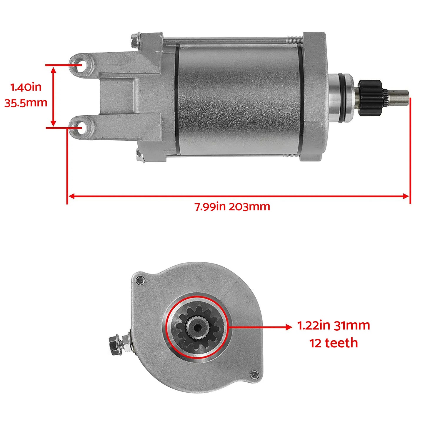 Starter Motor Suitable For Yamaha XT500E 1990-1994, XT500/600 EZ 1988-1995, XT400E, XTZ750